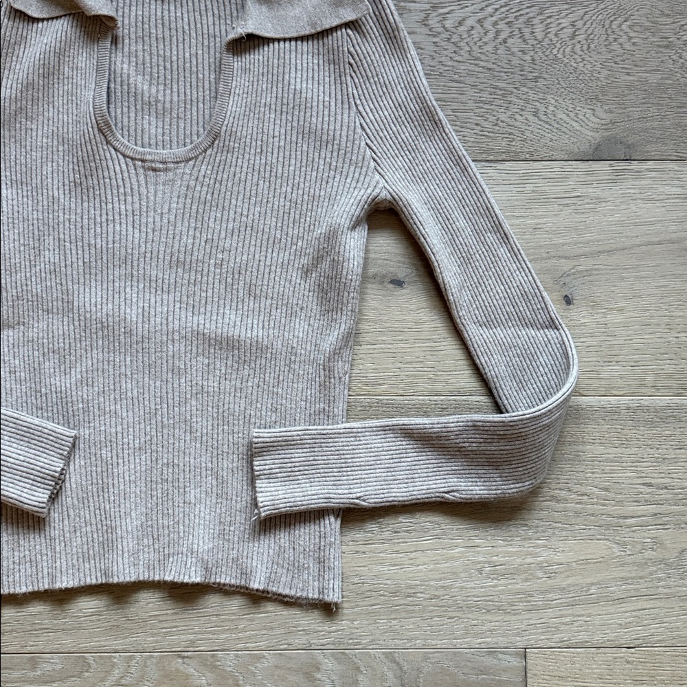 Mango Beige Ribbed Sweater - Picture 4 of 4
